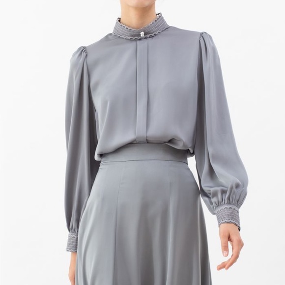 Chicwish Grey Satin Top and Skirt Set - Picture 2 of 16